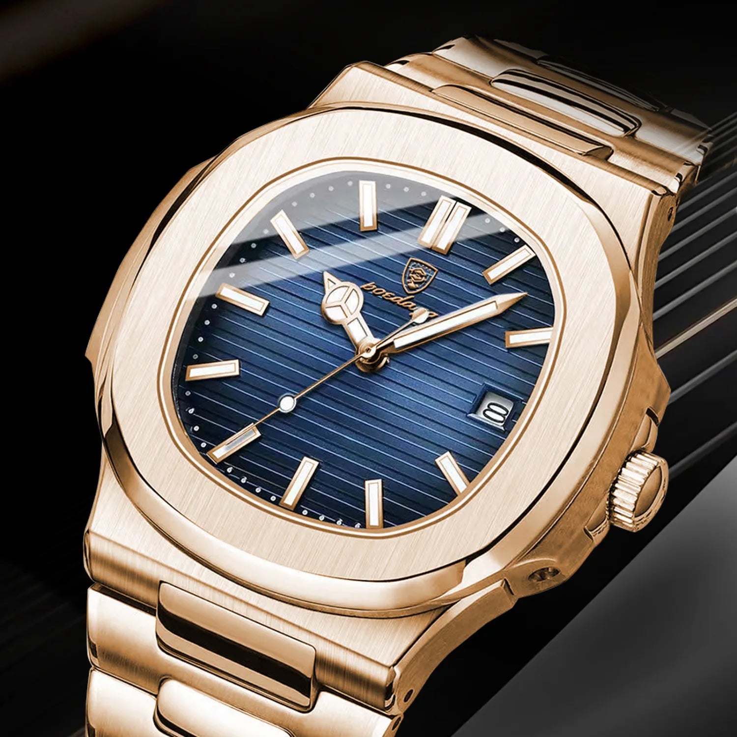 POEDAGAR Square Luxury Chronograph - Waterproof and Luminous