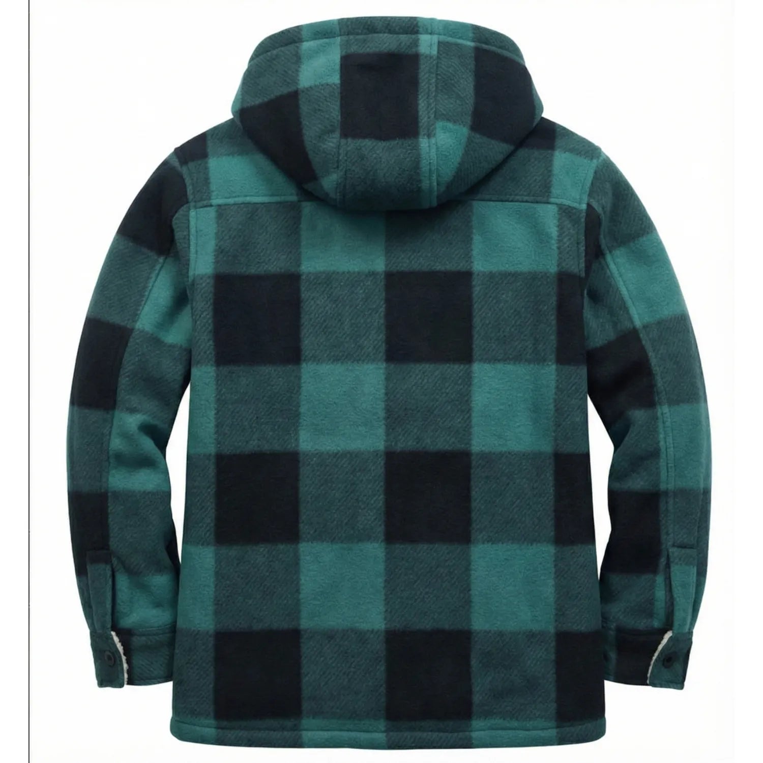 Heavyweight Fleece Lined Plaid Hooded Jacket