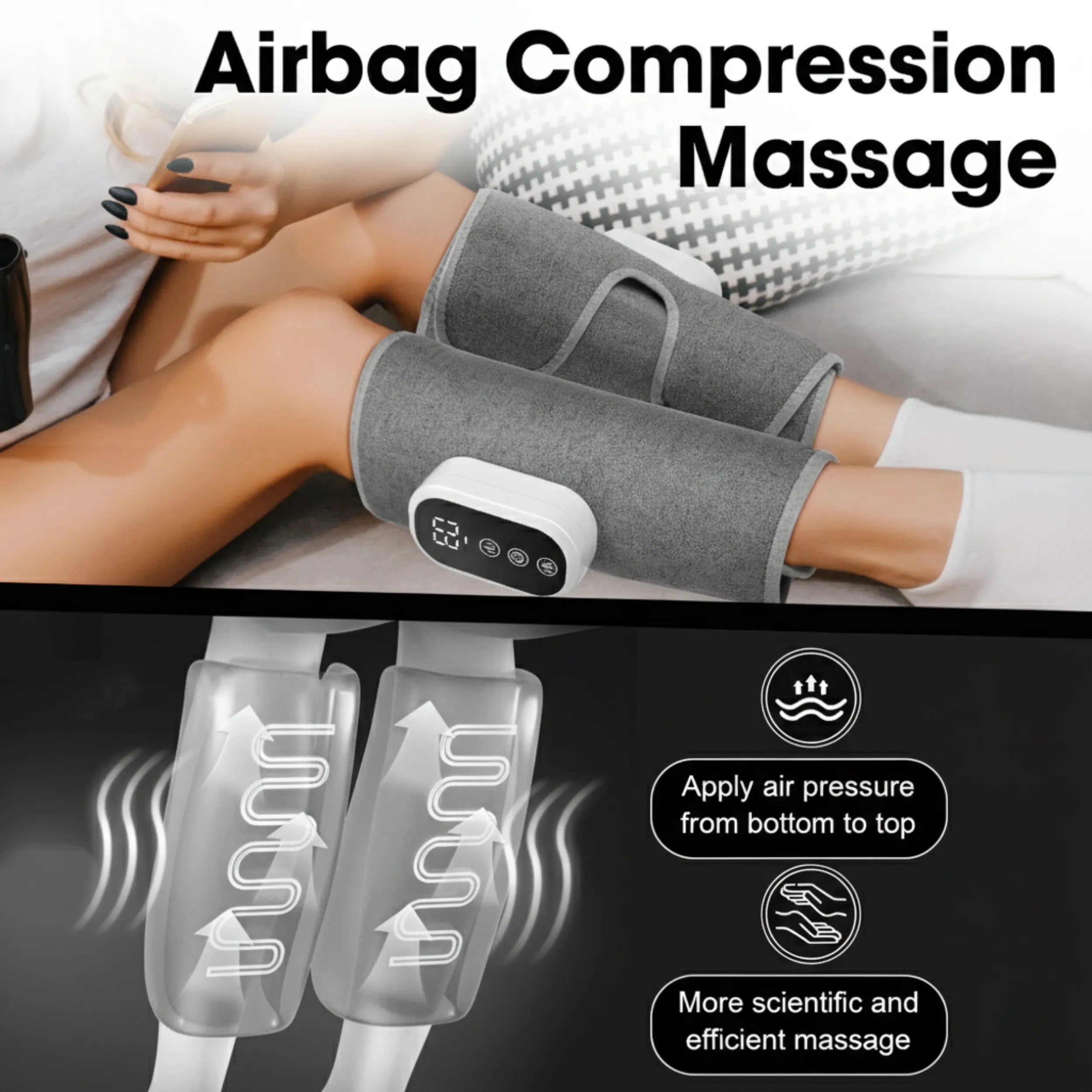 Cordless Air Compression Calf Massager with Heat