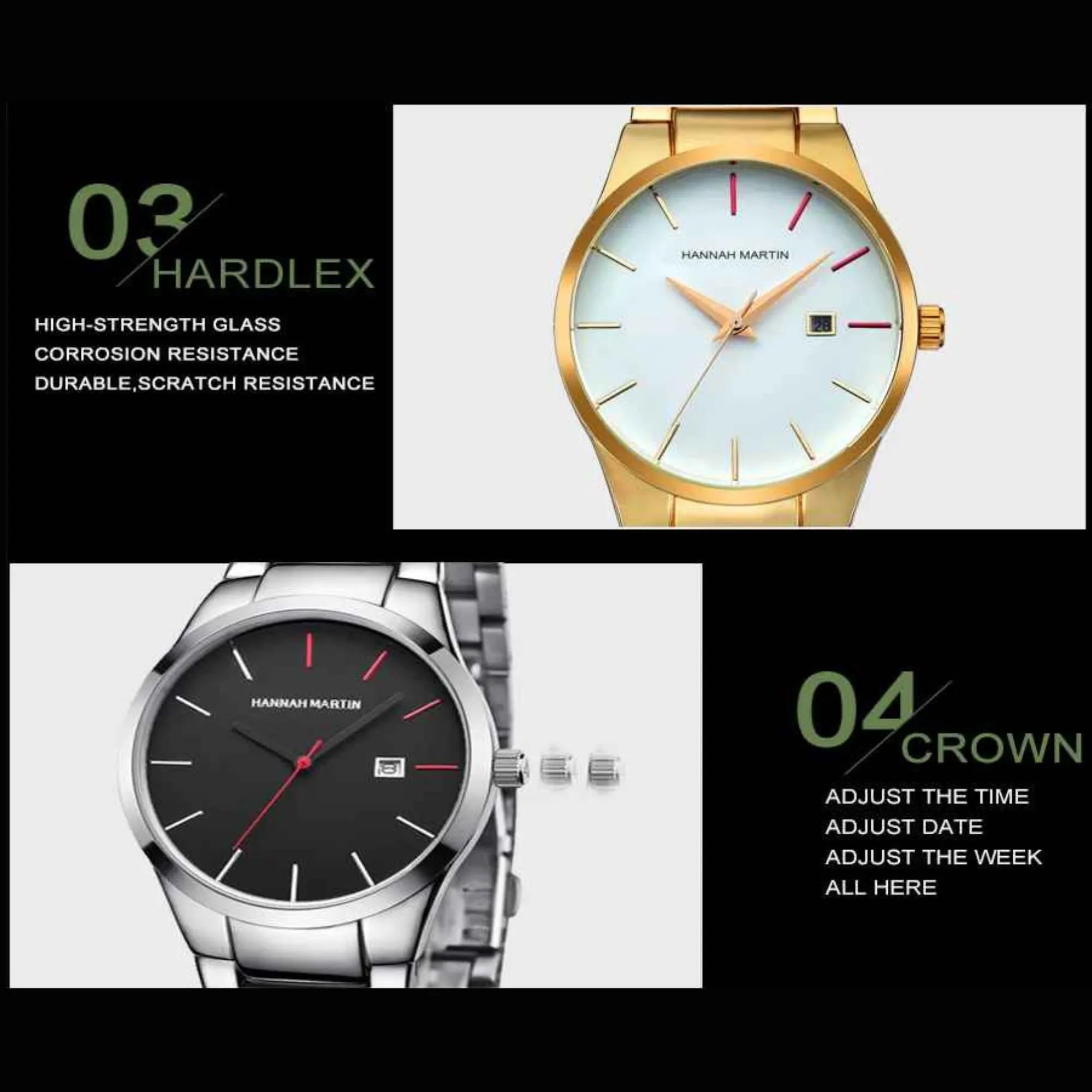 Men's Minimalist Stainless Steel Watch – Sleek, Waterproof, Quartz Movement