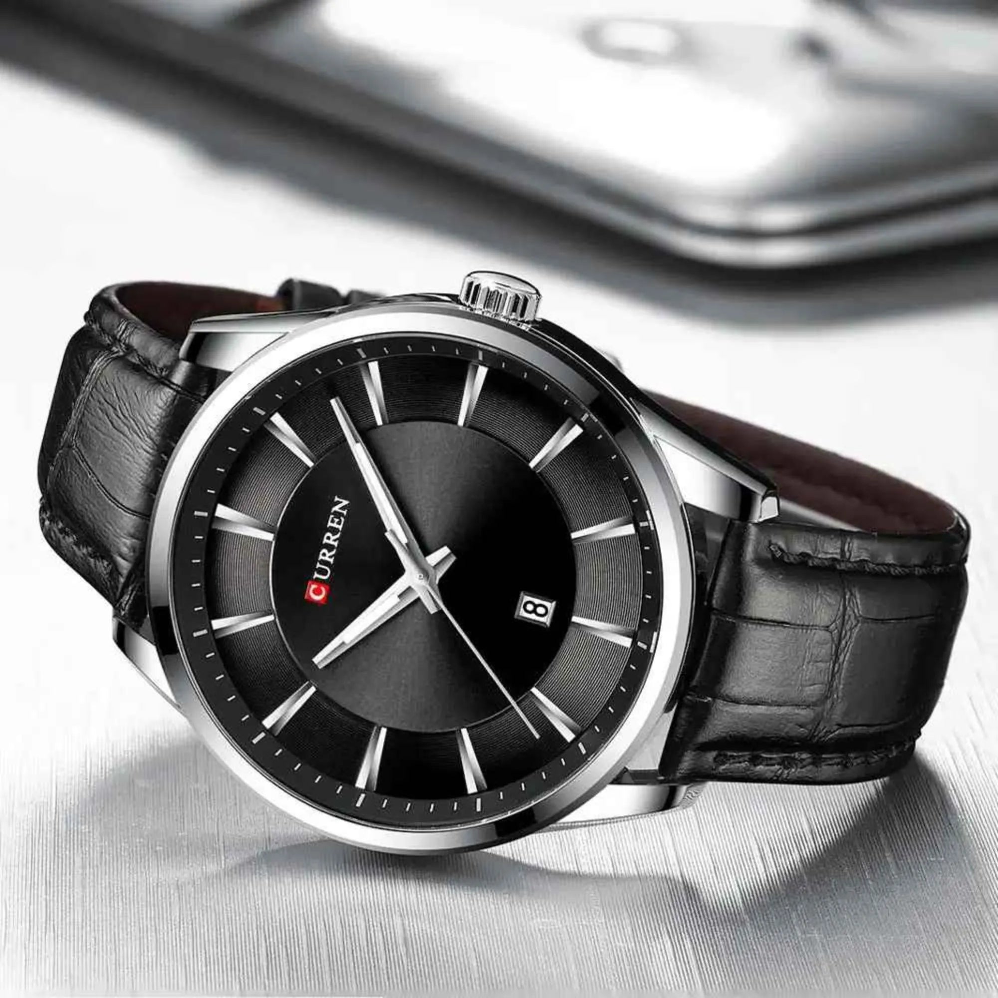 Curren Executive Chrono – Premium Leather Strap Men’s Watch | 45mm Luxury Business Timepiece