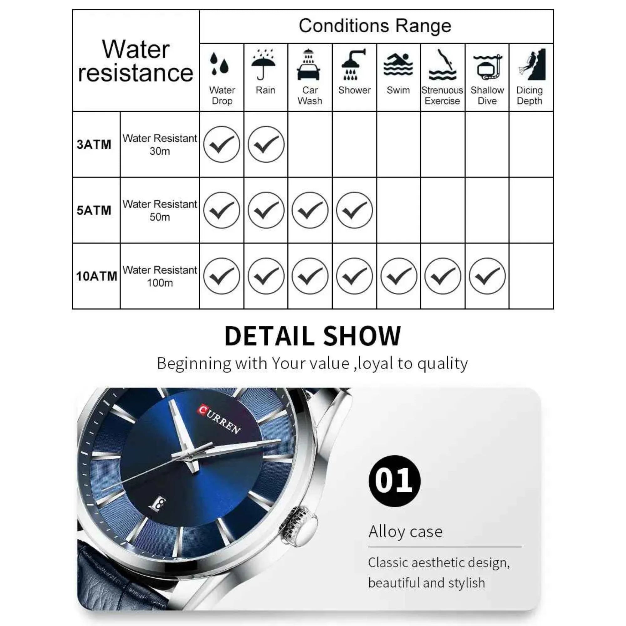 Curren Executive Chrono – Premium Leather Strap Men’s Watch | 45mm Luxury Business Timepiece