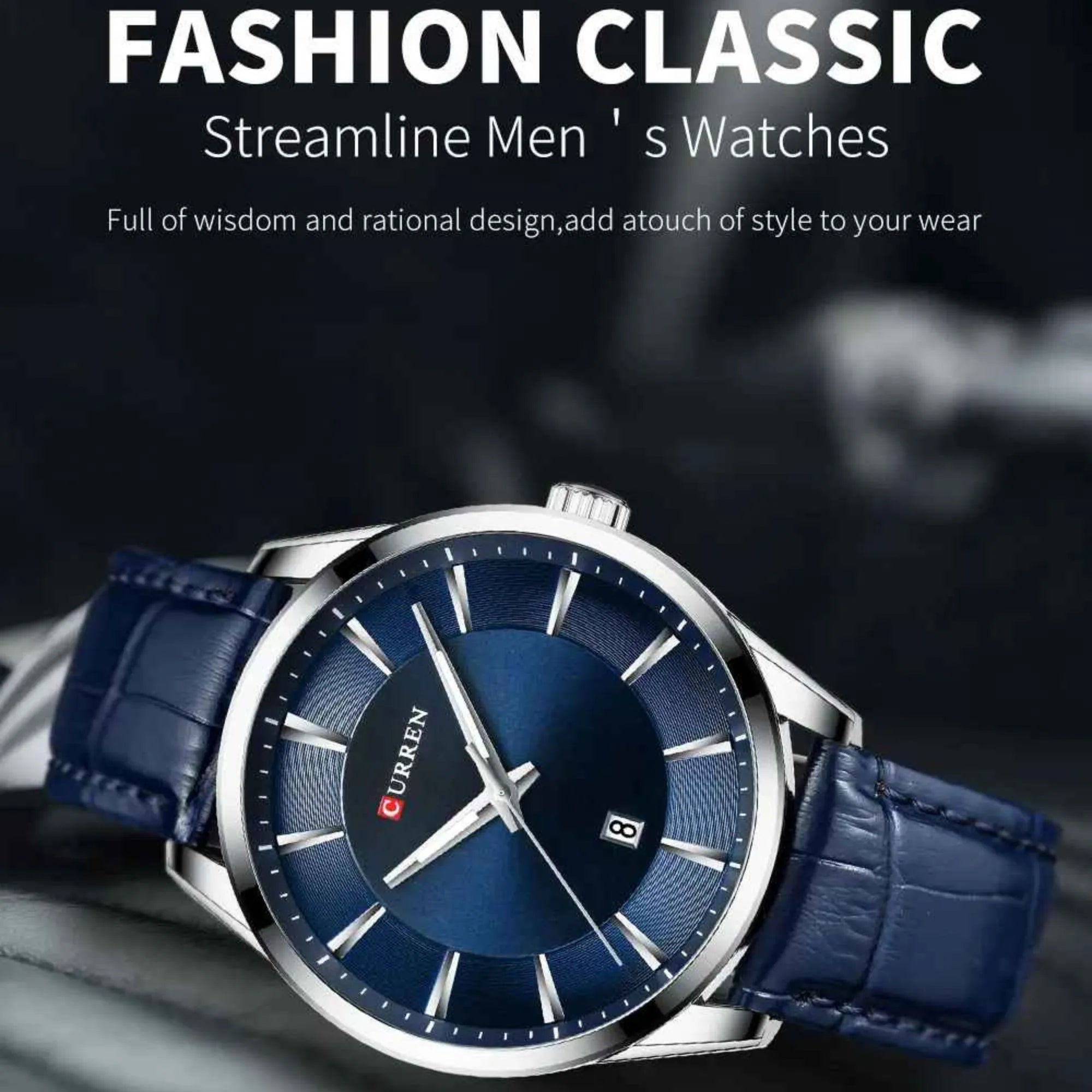 Curren Executive Chrono – Premium Leather Strap Men’s Watch | 45mm Luxury Business Timepiece