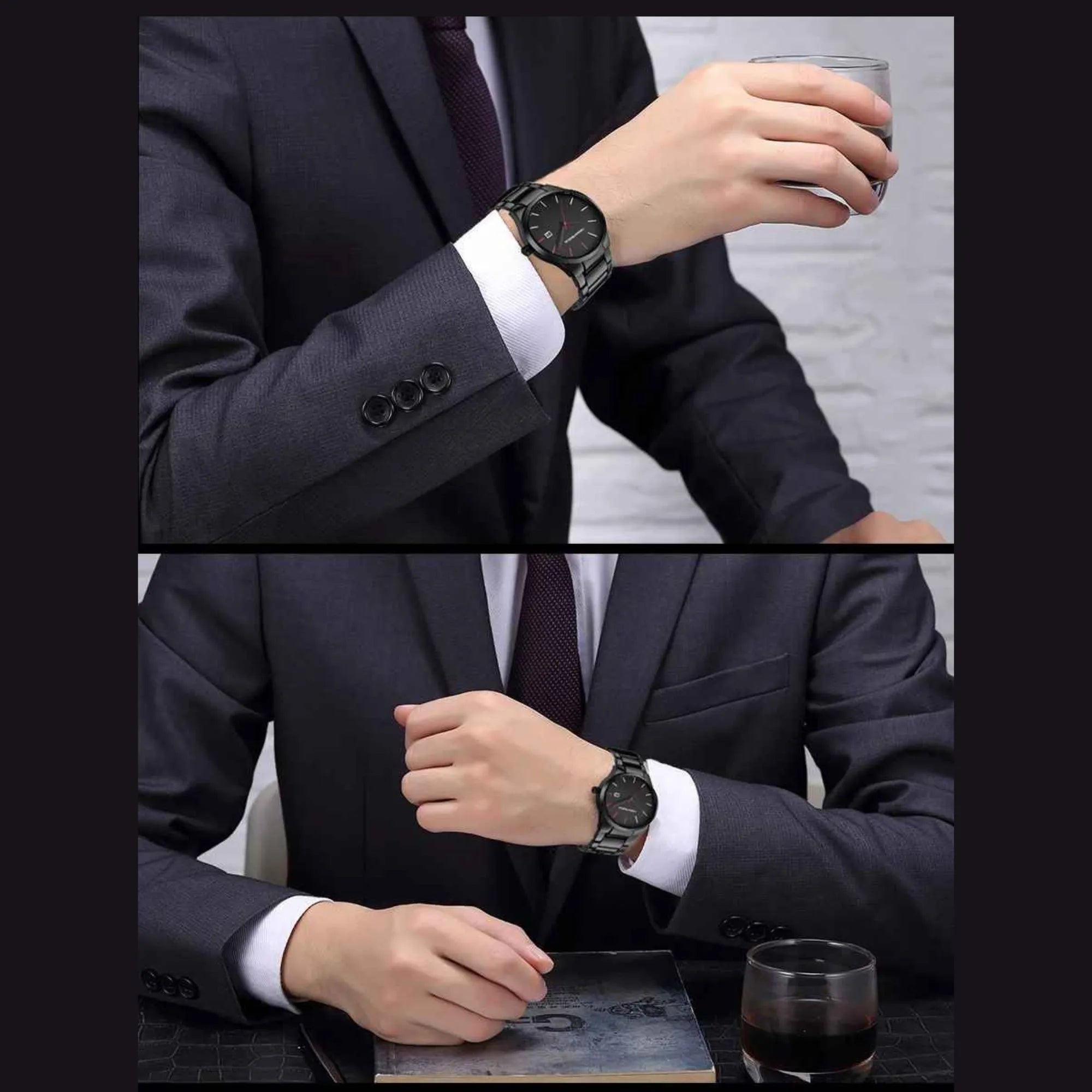 Men's Minimalist Stainless Steel Watch – Sleek, Waterproof, Quartz Movement