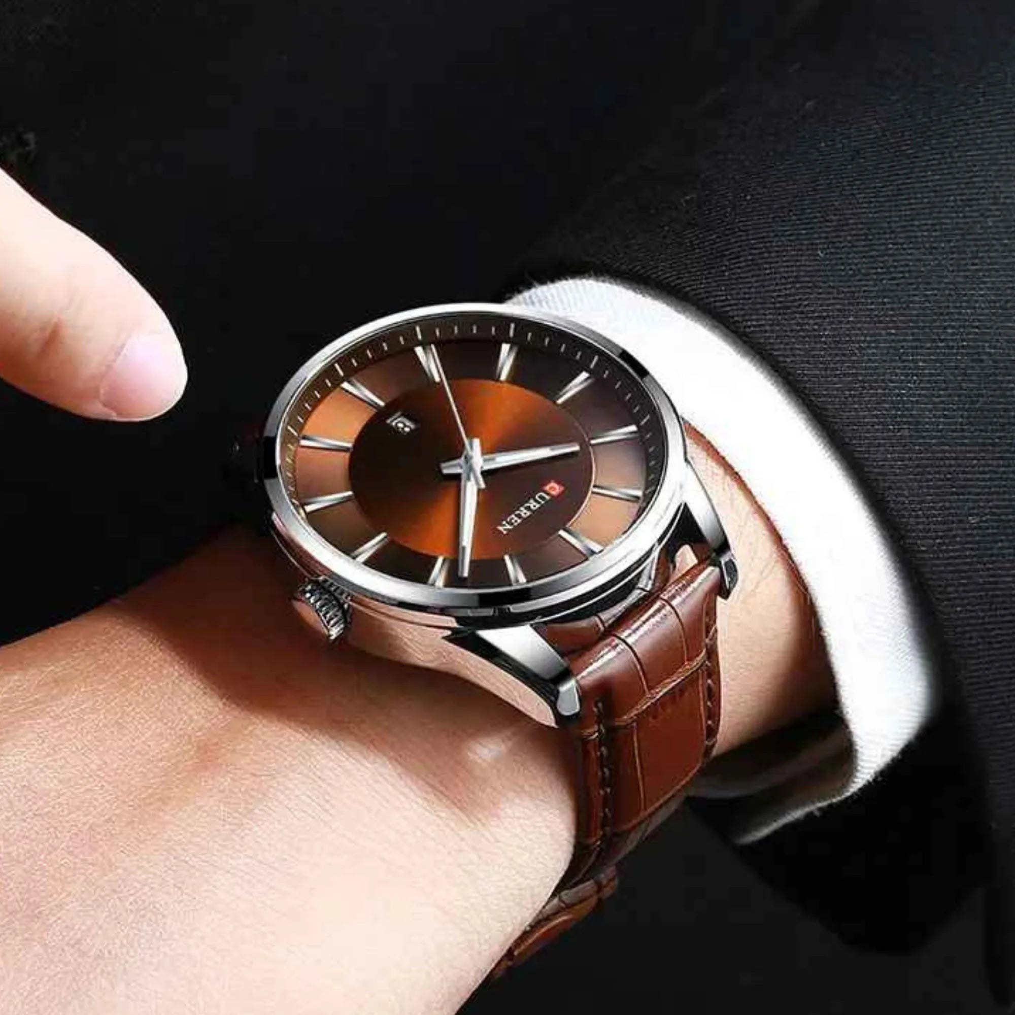 Curren Executive Chrono – Premium Leather Strap Men’s Watch | 45mm Luxury Business Timepiece