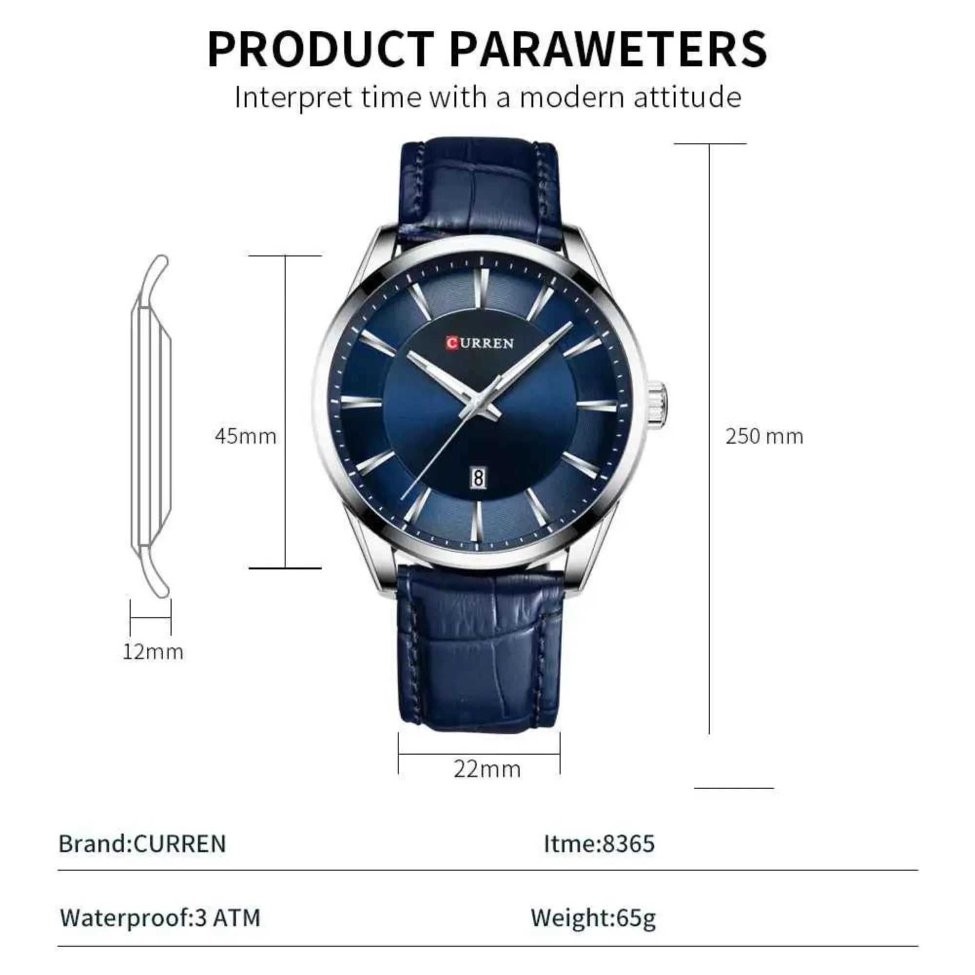 Curren Executive Chrono – Premium Leather Strap Men’s Watch | 45mm Luxury Business Timepiece