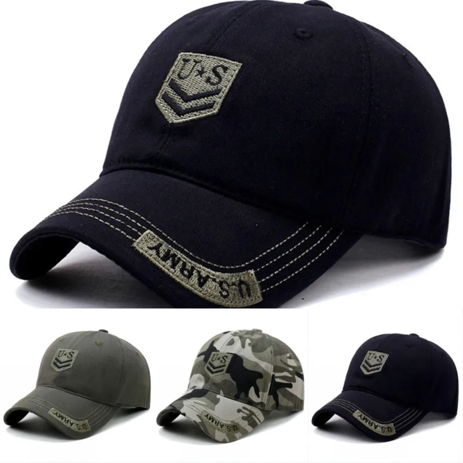 Men's & Women's Tactical Baseball Cap - Military Camo Sun Hat with Letter Embroidery