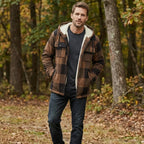 Heavyweight Fleece Lined Plaid Hooded Jacket