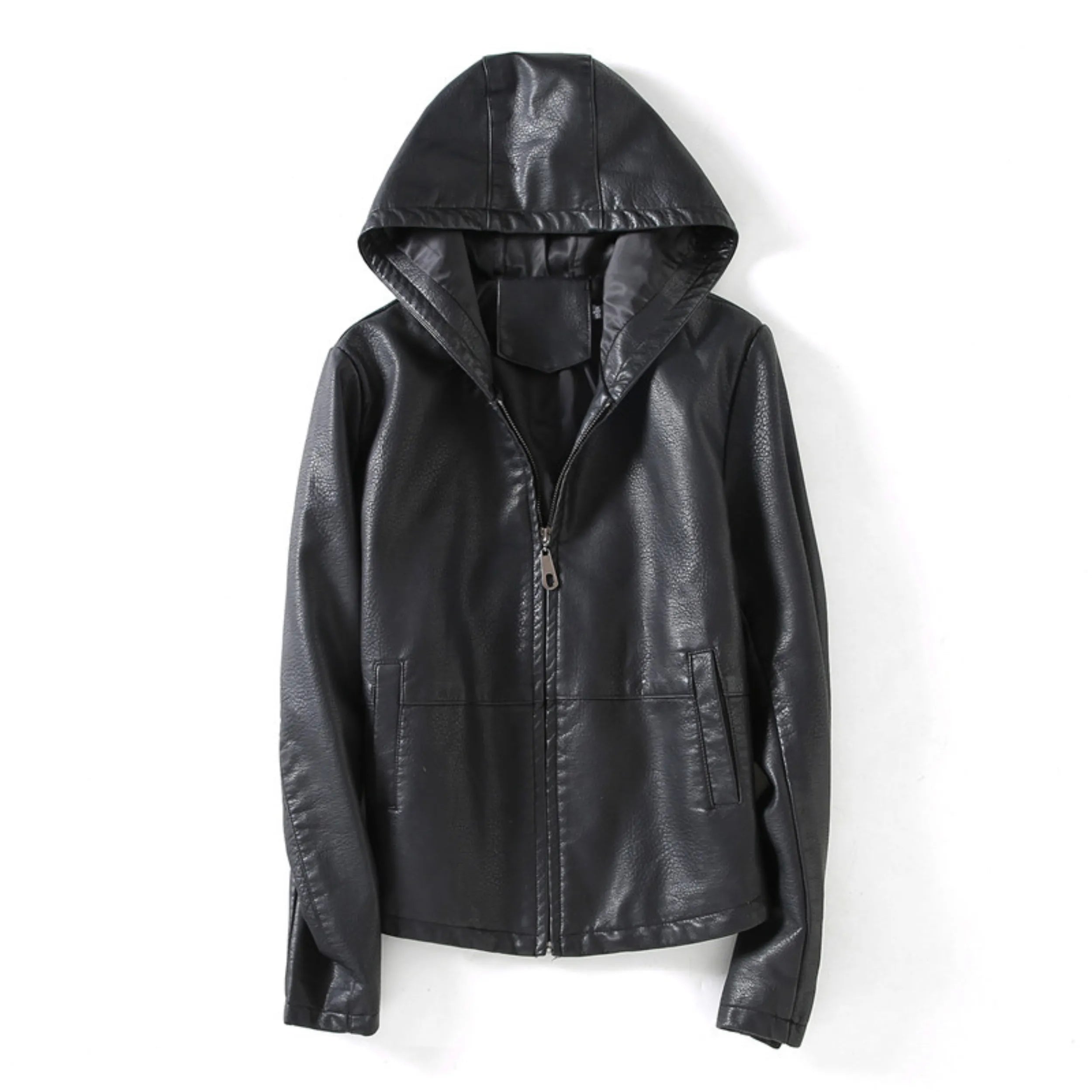 Women's Real Sheepskin Leather Hooded Jacket