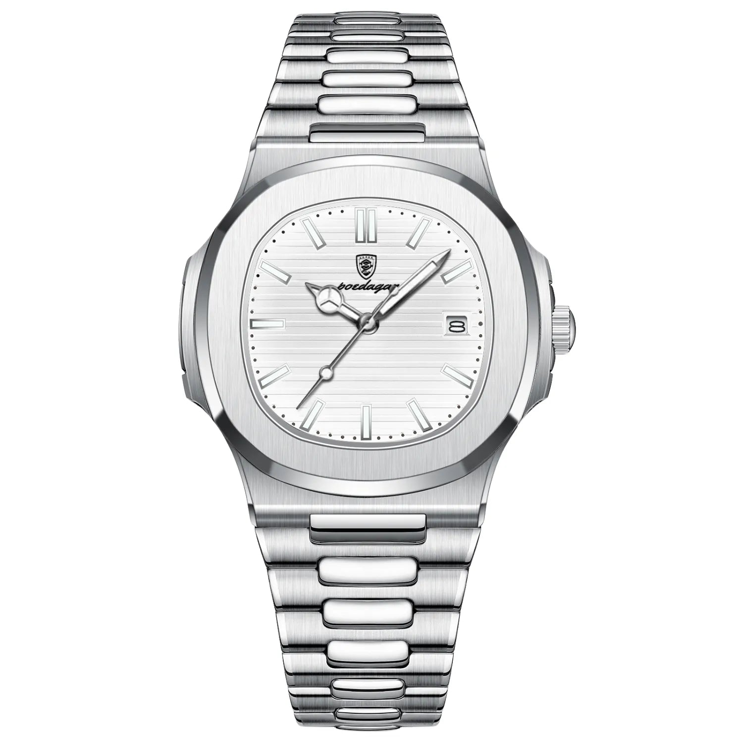 POEDAGAR Square Luxury Chronograph - Waterproof and Luminous