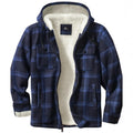 Heavyweight Fleece Lined Plaid Hooded Jacket