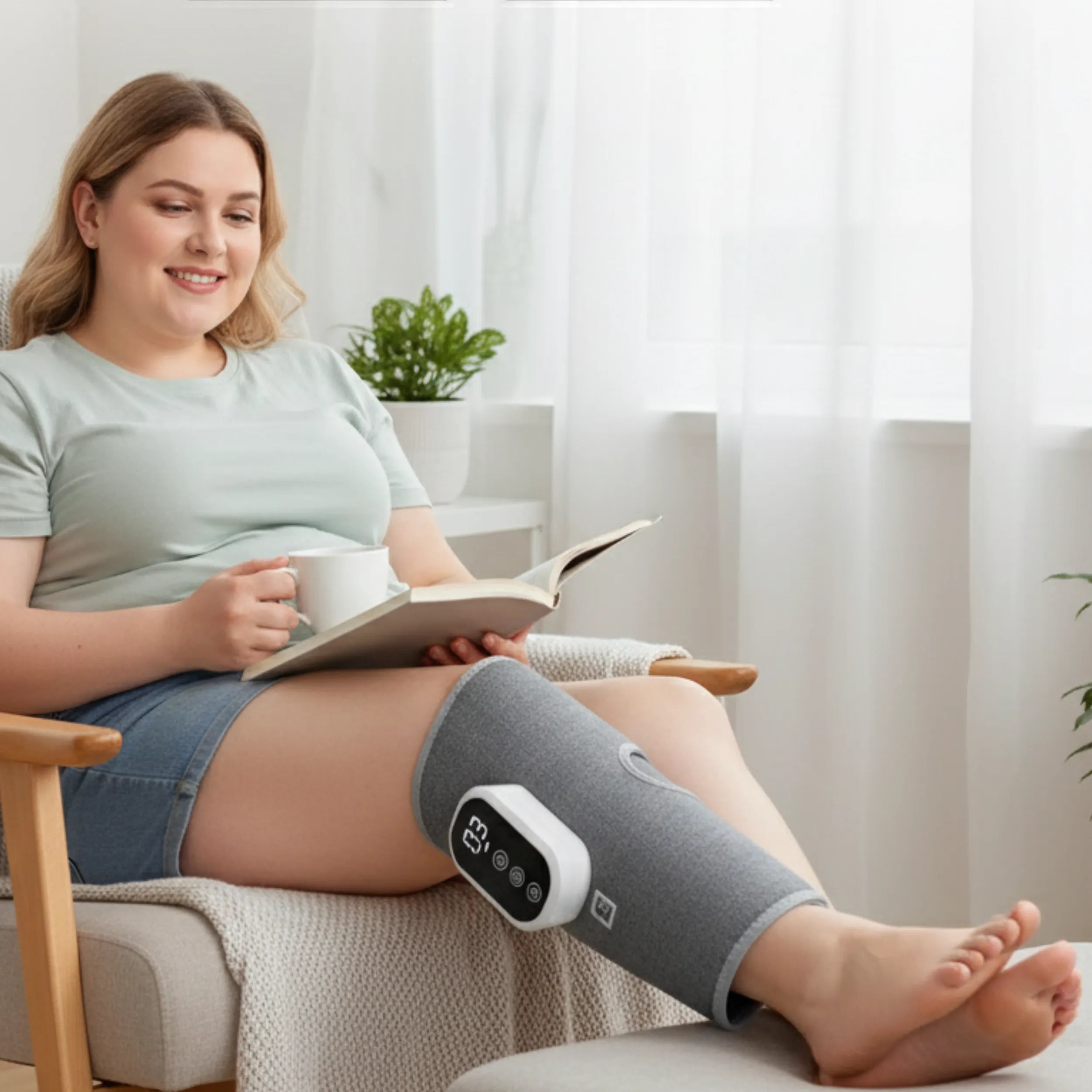 Cordless Air Compression Calf Massager with Heat