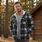 Heavyweight Fleece Lined Plaid Hooded Jacket