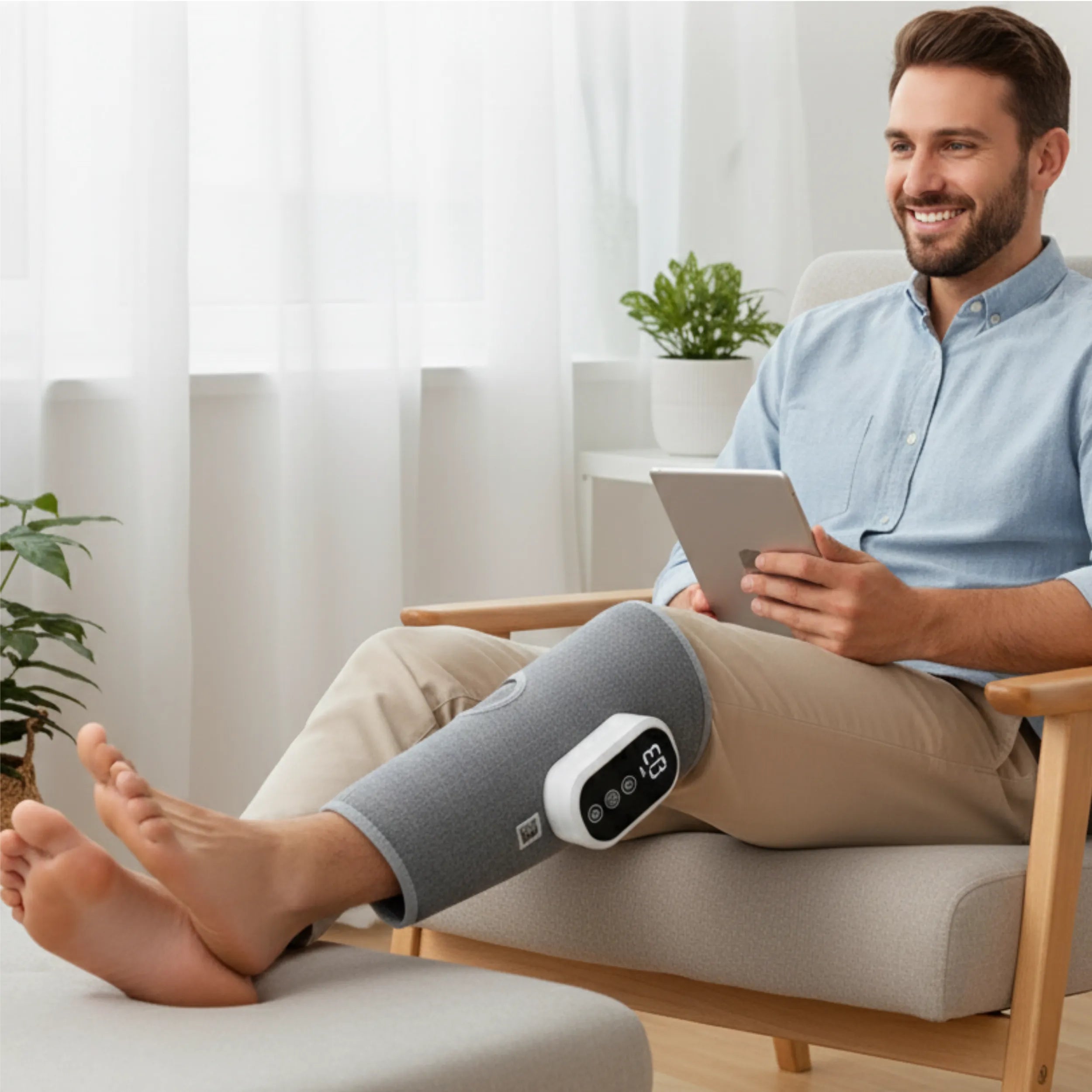 Cordless Air Compression Calf Massager with Heat