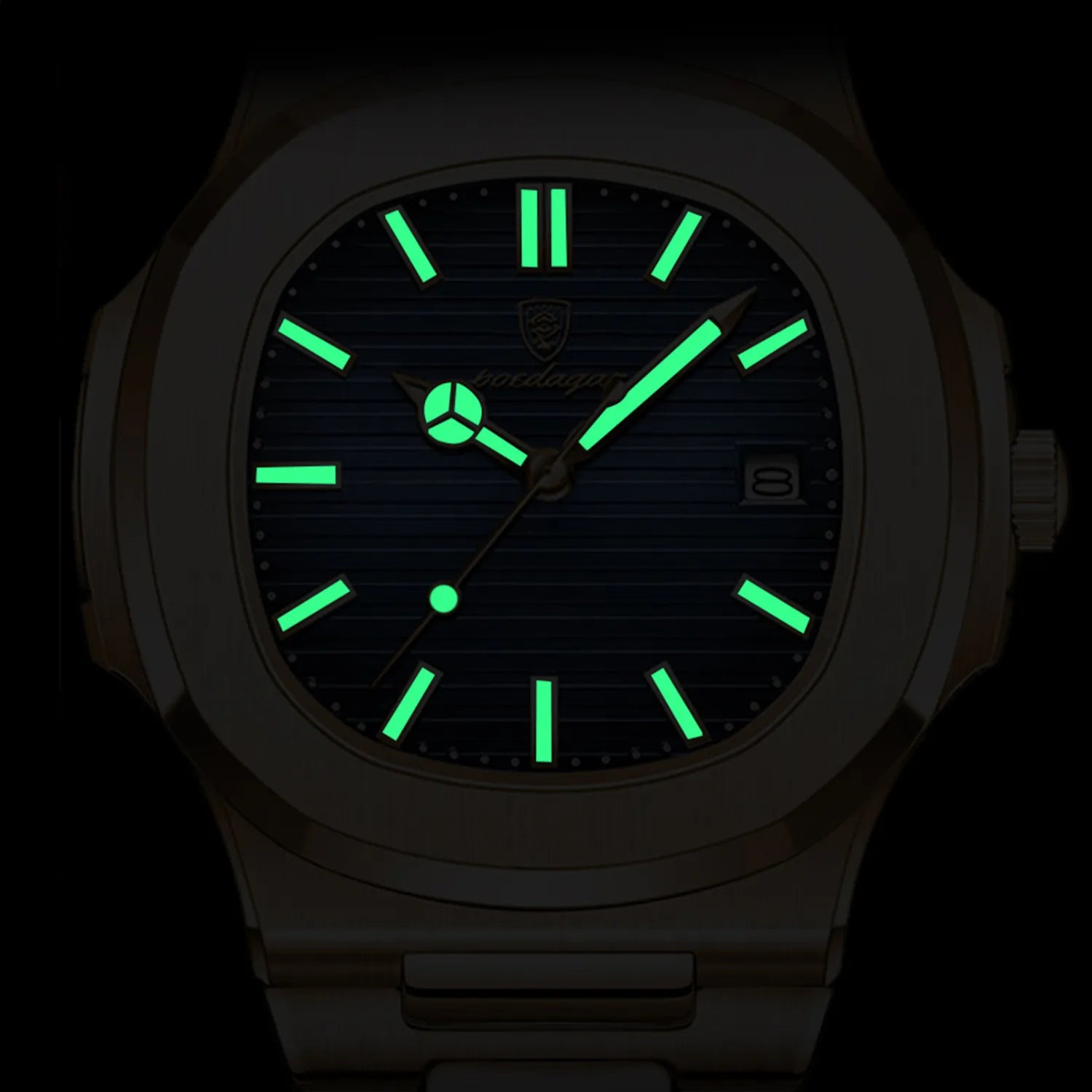 POEDAGAR Square Luxury Chronograph - Waterproof and Luminous
