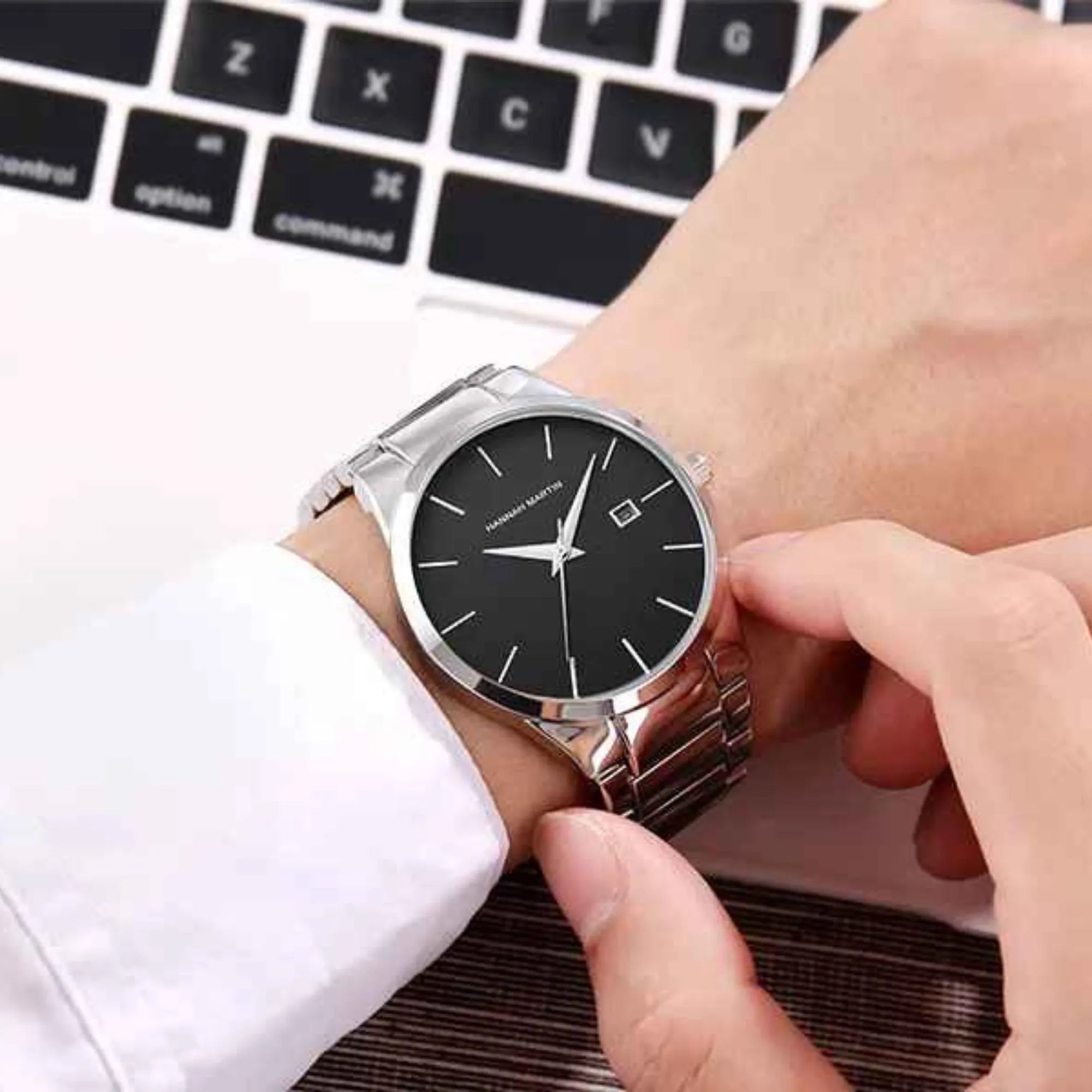 Men's Minimalist Stainless Steel Watch – Sleek, Waterproof, Quartz Movement