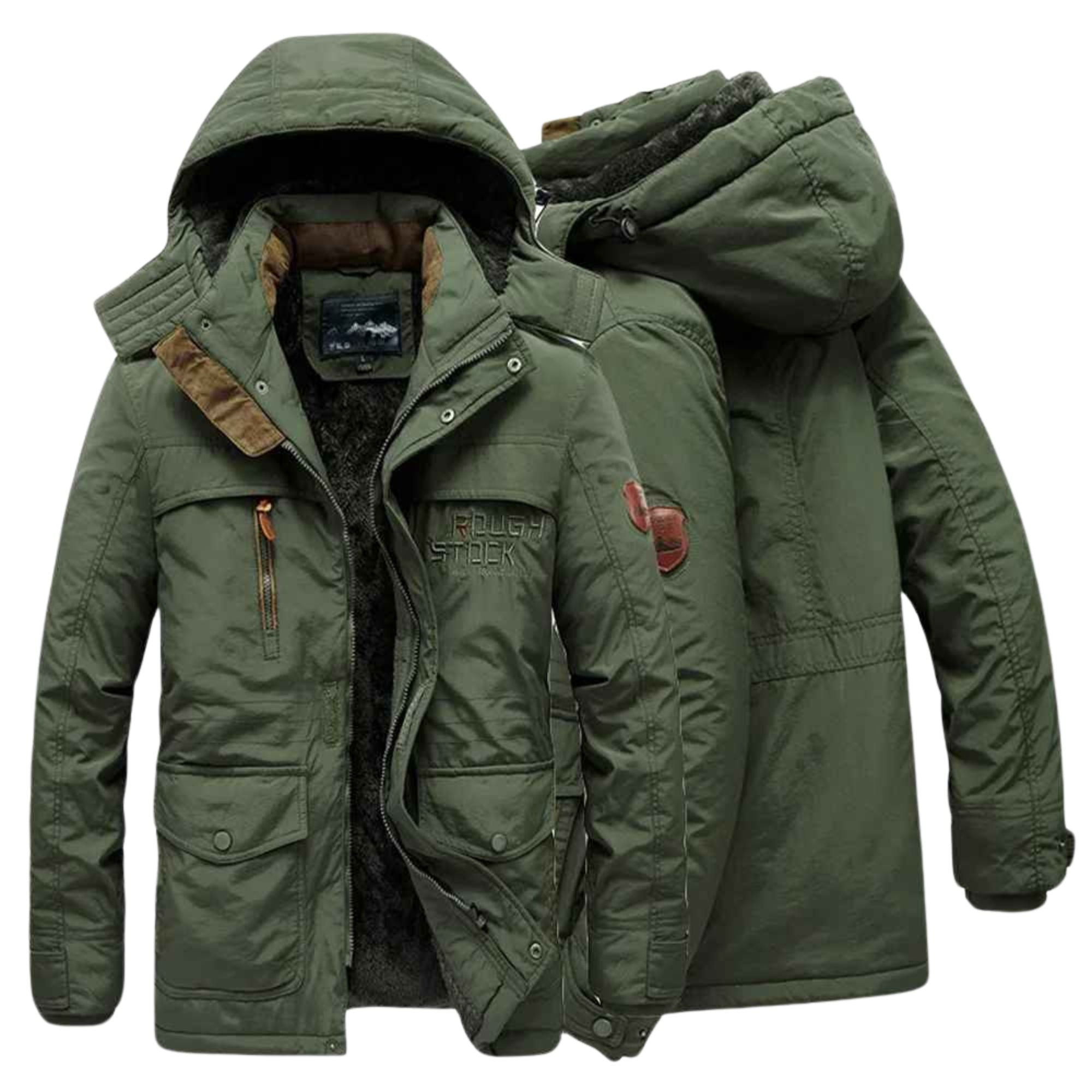 Men’s Heavy-Duty Winter Parka – Fleece-Lined, Windproof, Multi-Pocket Military Jacket
