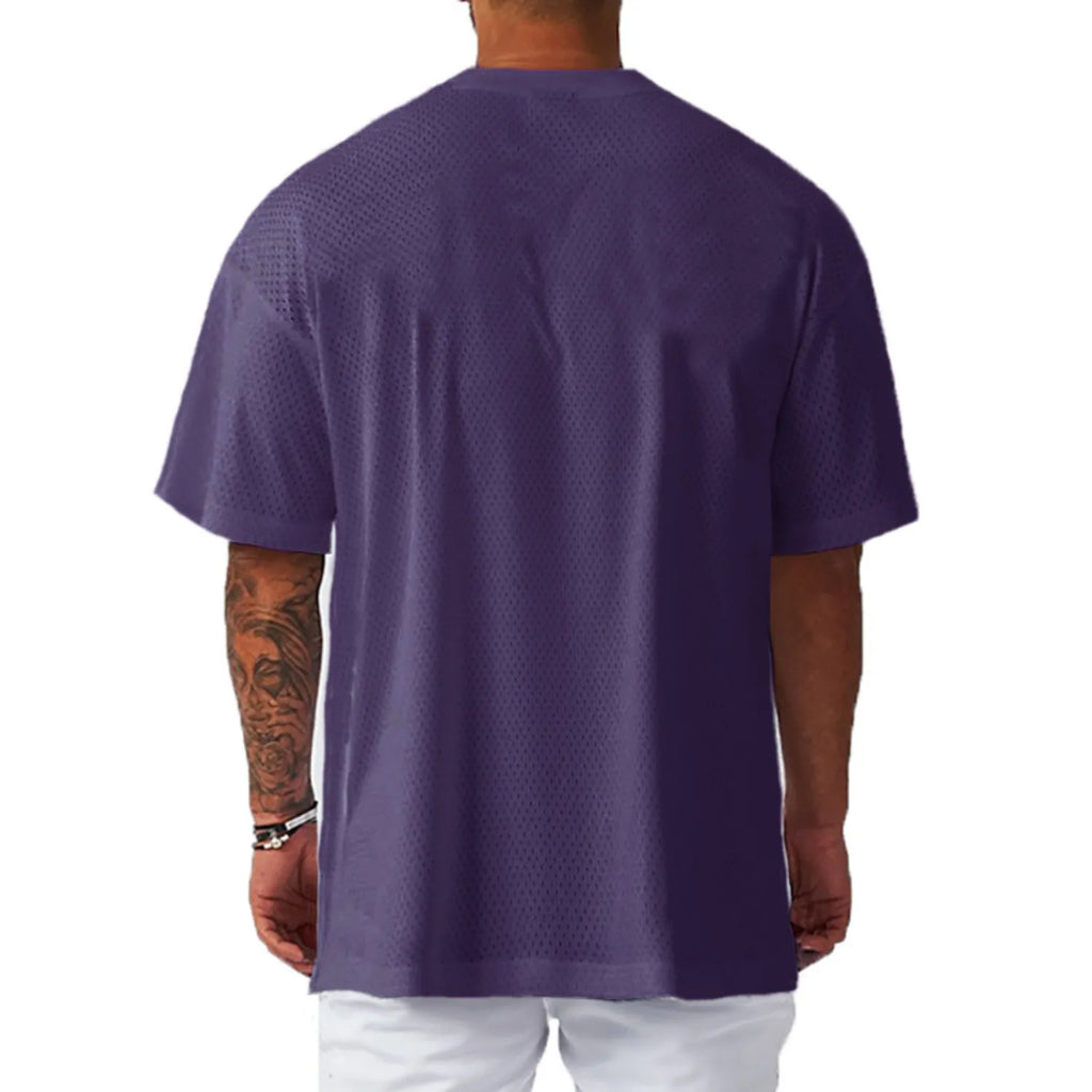 Men's Oversized Gym T-Shirt - Breathable Quick-Dry Workout Shirt for Weightlifting