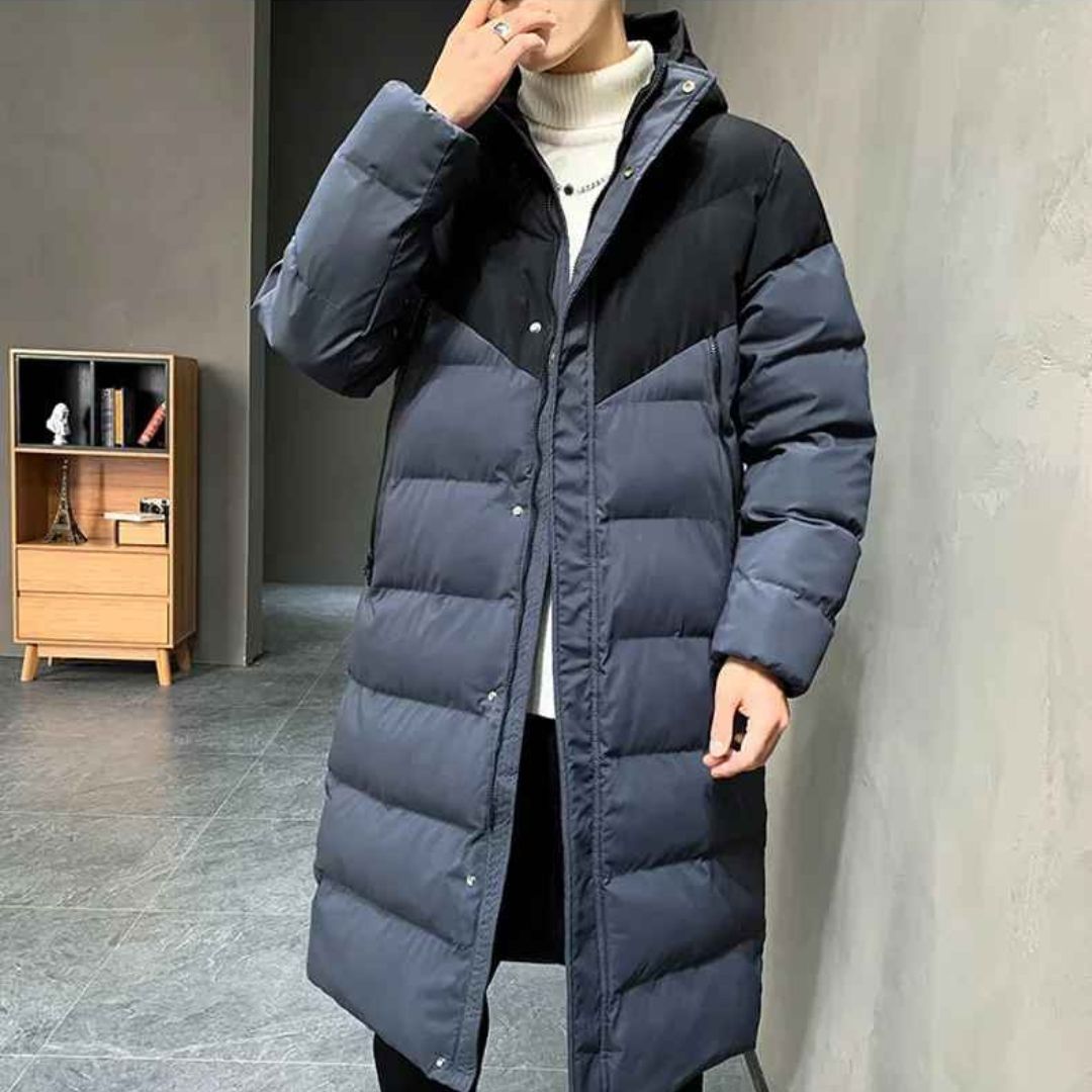 Men’s Long Hooded Winter Parka – Thick, Windproof &amp; Stylish