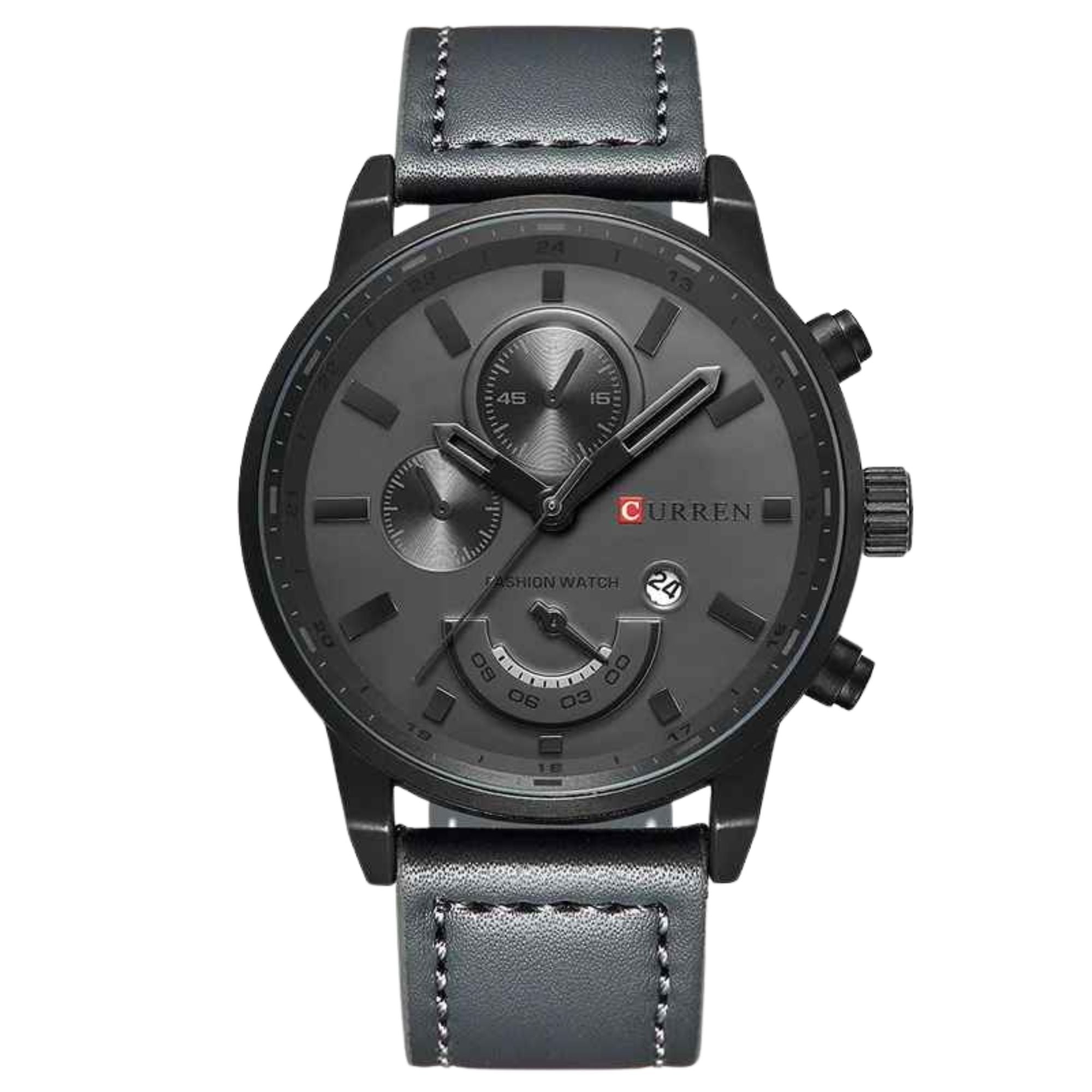Curren Executive Classic – Men’s Luxury Quartz Watch with Leather Strap, 45mm Stainless Steel Case
