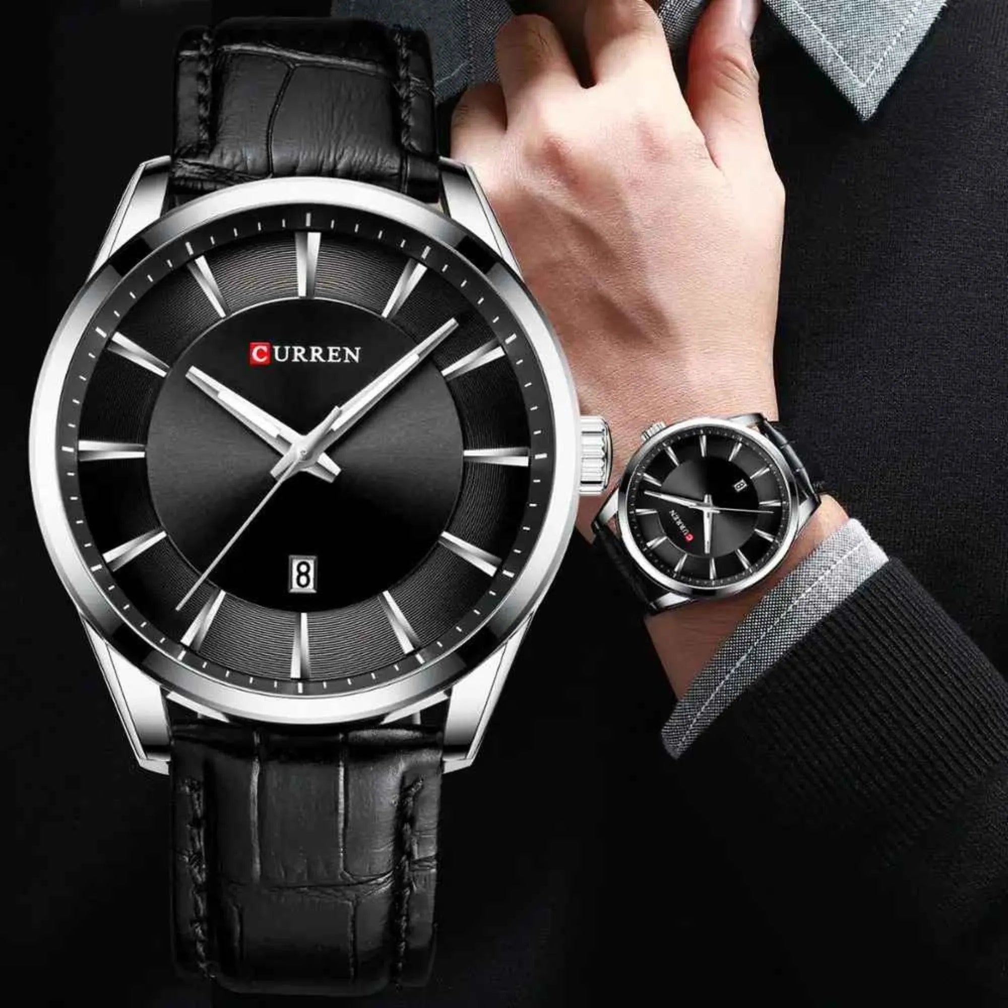 Curren Executive Chrono – Premium Leather Strap Men’s Watch | 45mm Luxury Business Timepiece
