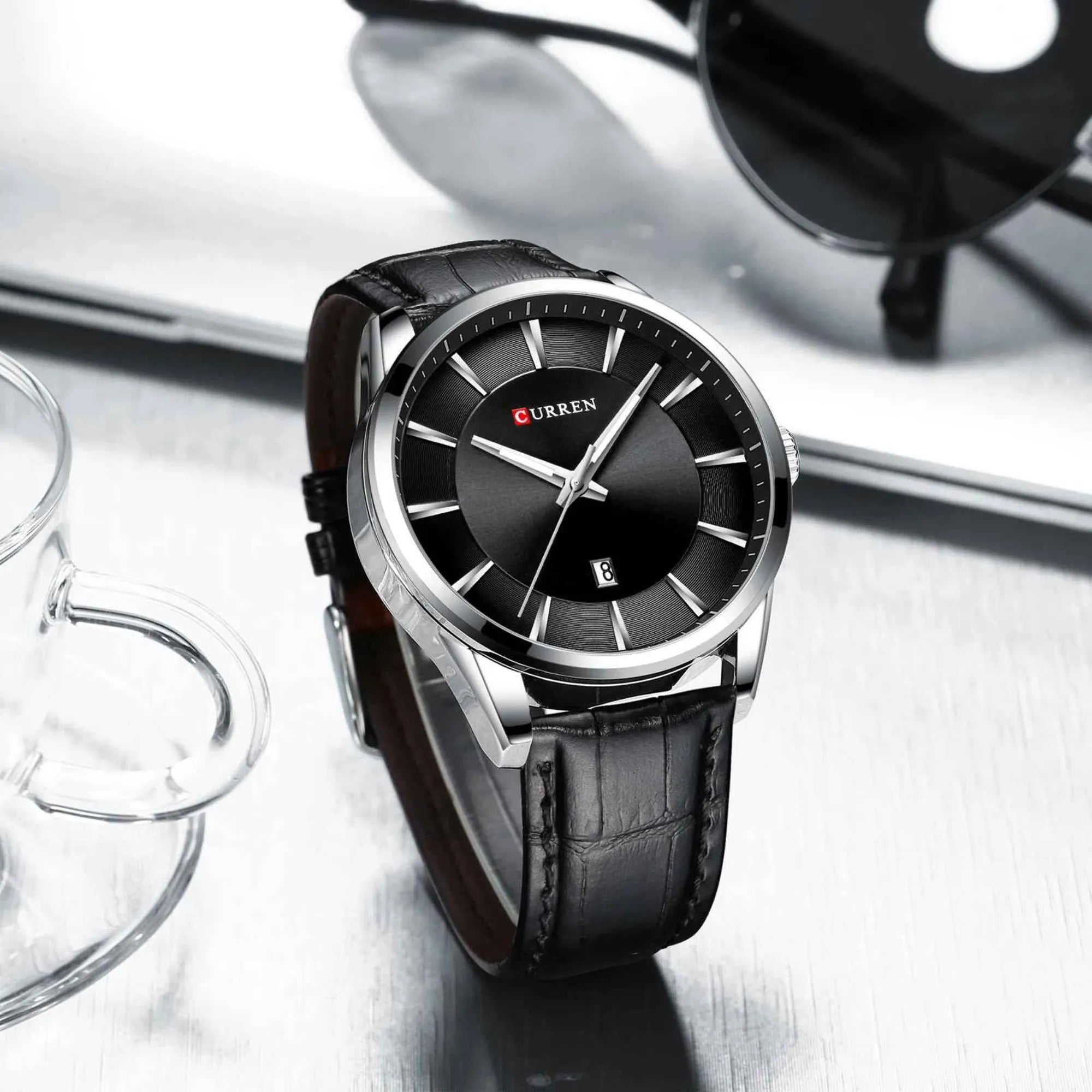 Curren Executive Chrono – Premium Leather Strap Men’s Watch | 45mm Luxury Business Timepiece