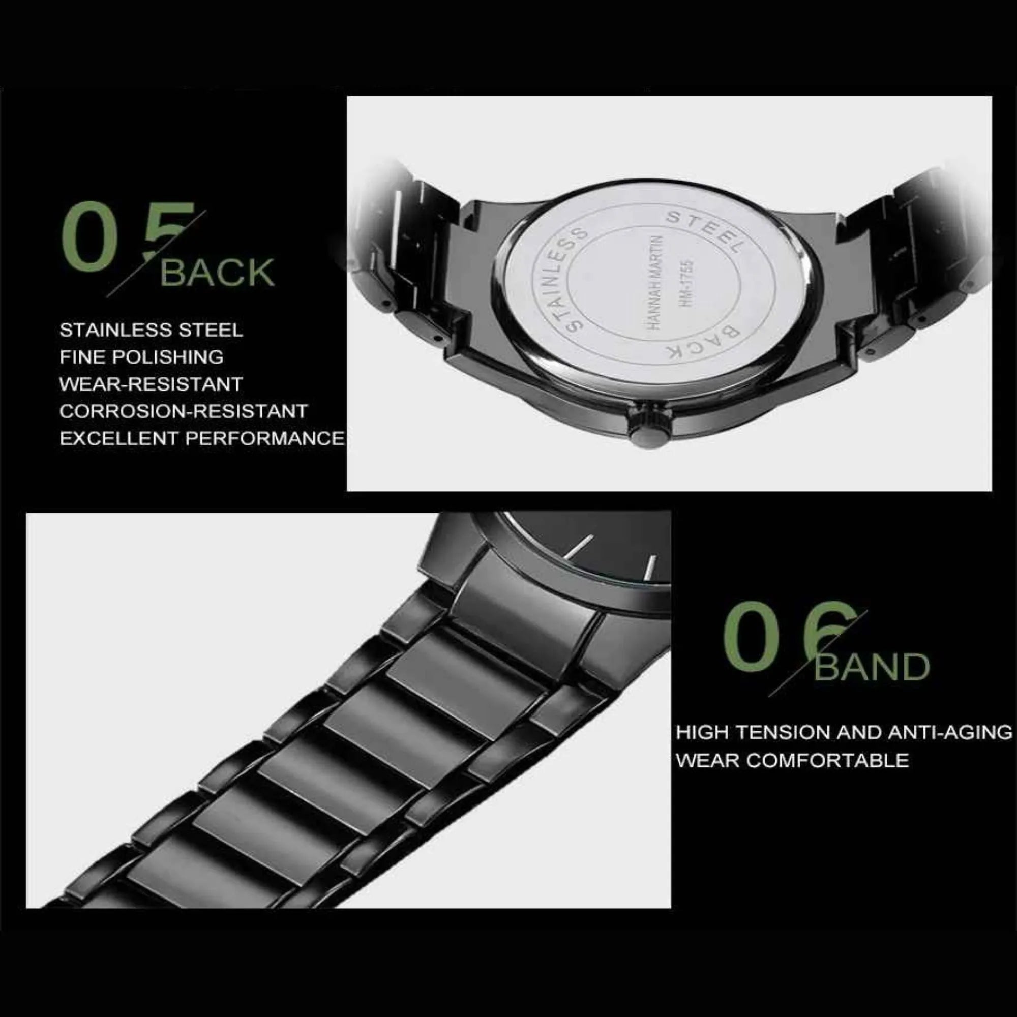 Men's Minimalist Stainless Steel Watch – Sleek, Waterproof, Quartz Movement