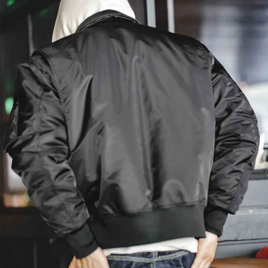 Maden CWU-45P Men’s Bomber Jacket – Windproof, Waterproof, Thickened Military Coat with Orange Lining