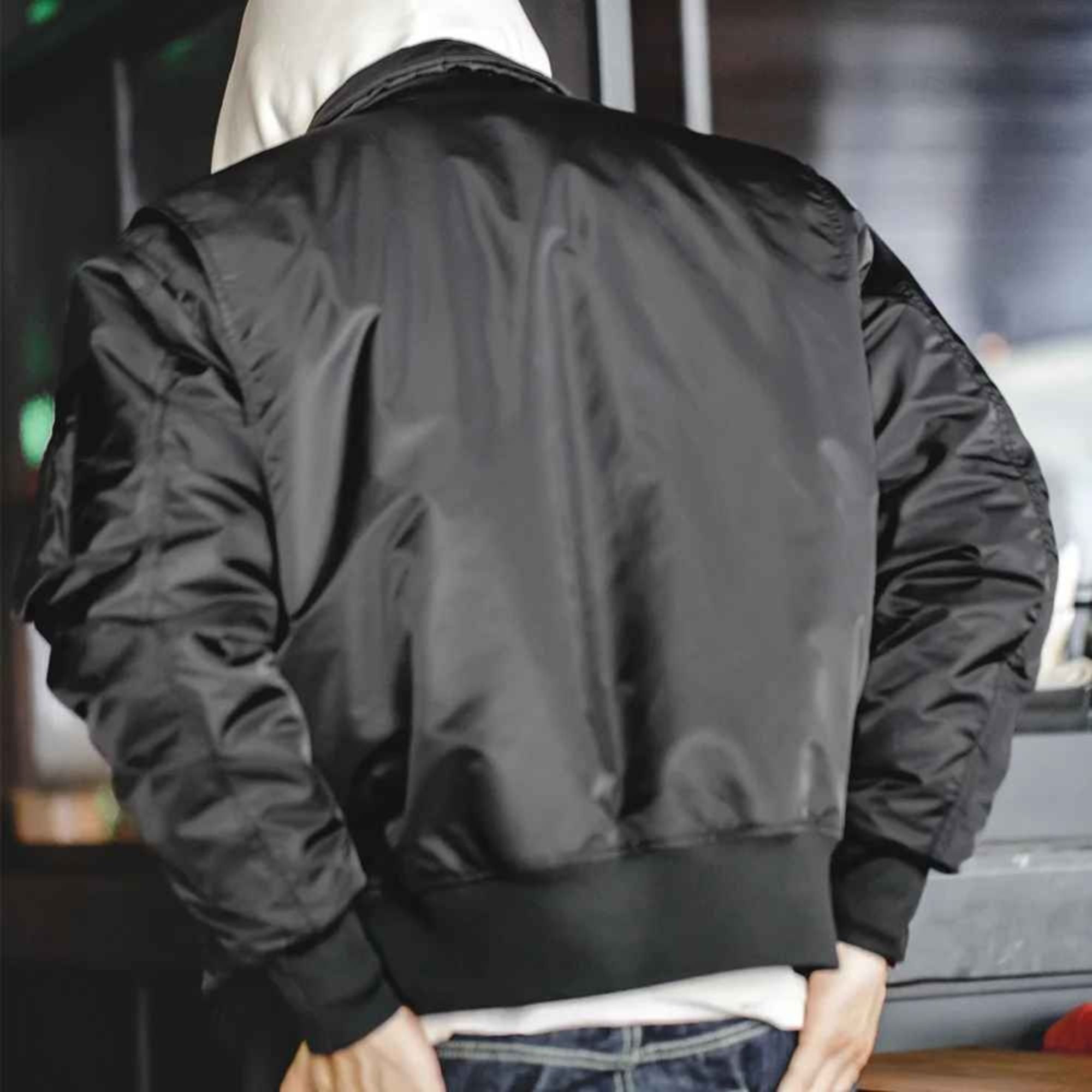 Maden CWU-45P Men’s Bomber Jacket – Windproof, Waterproof, Thickened Military Coat with Orange Lining