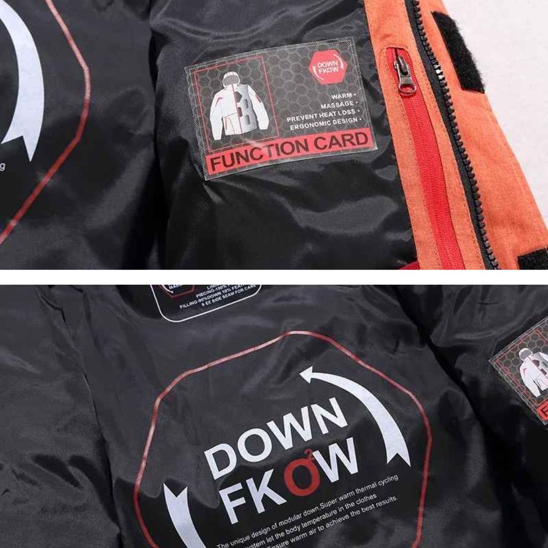 Casaco de inverno masculino com penas – Parka com capuz grosso, quente e estiloso