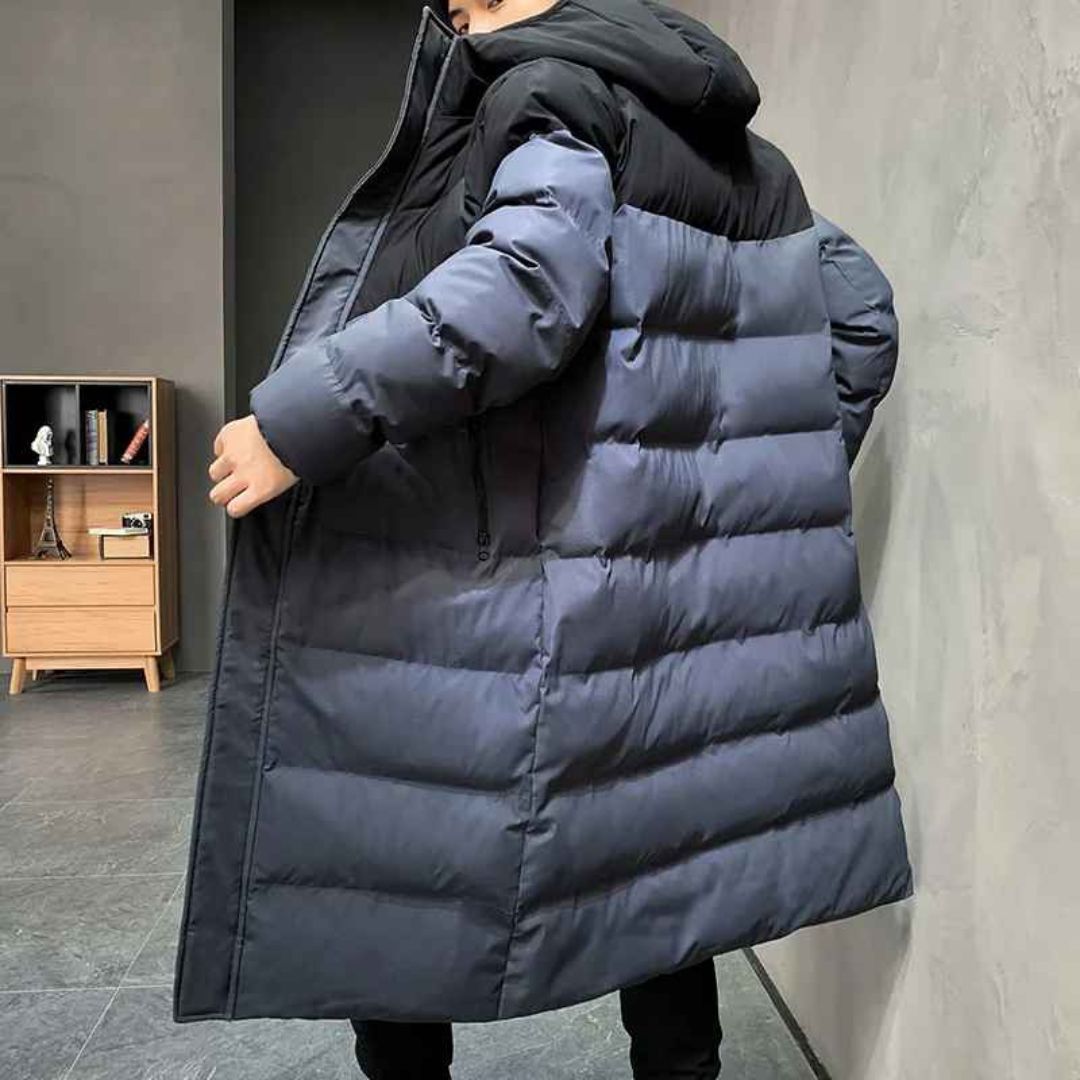 Men’s Long Hooded Winter Parka – Thick, Windproof &amp; Stylish
