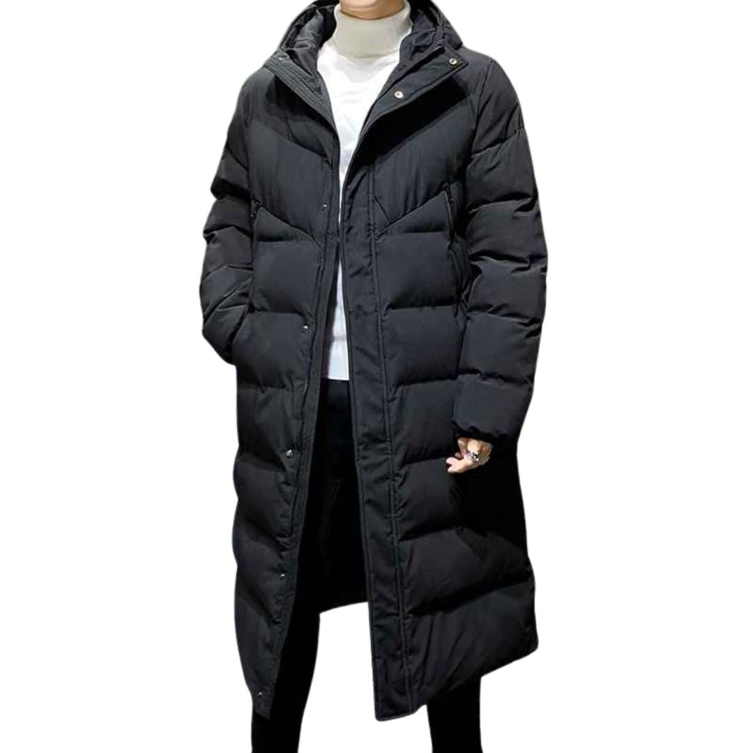 Men’s Long Hooded Winter Parka – Thick, Windproof &amp; Stylish
