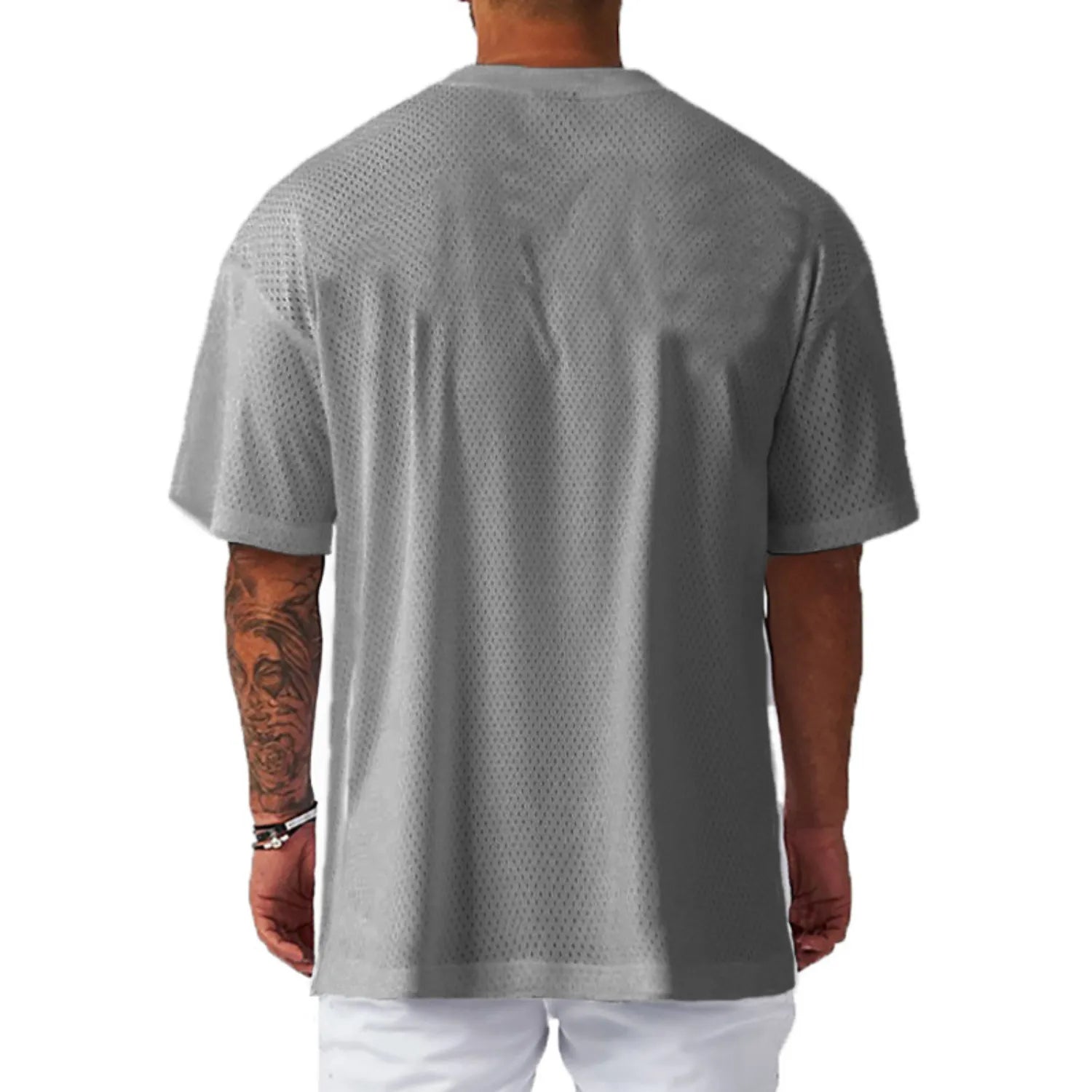 Men's Oversized Gym T-Shirt - Breathable Quick-Dry Workout Shirt for Weightlifting