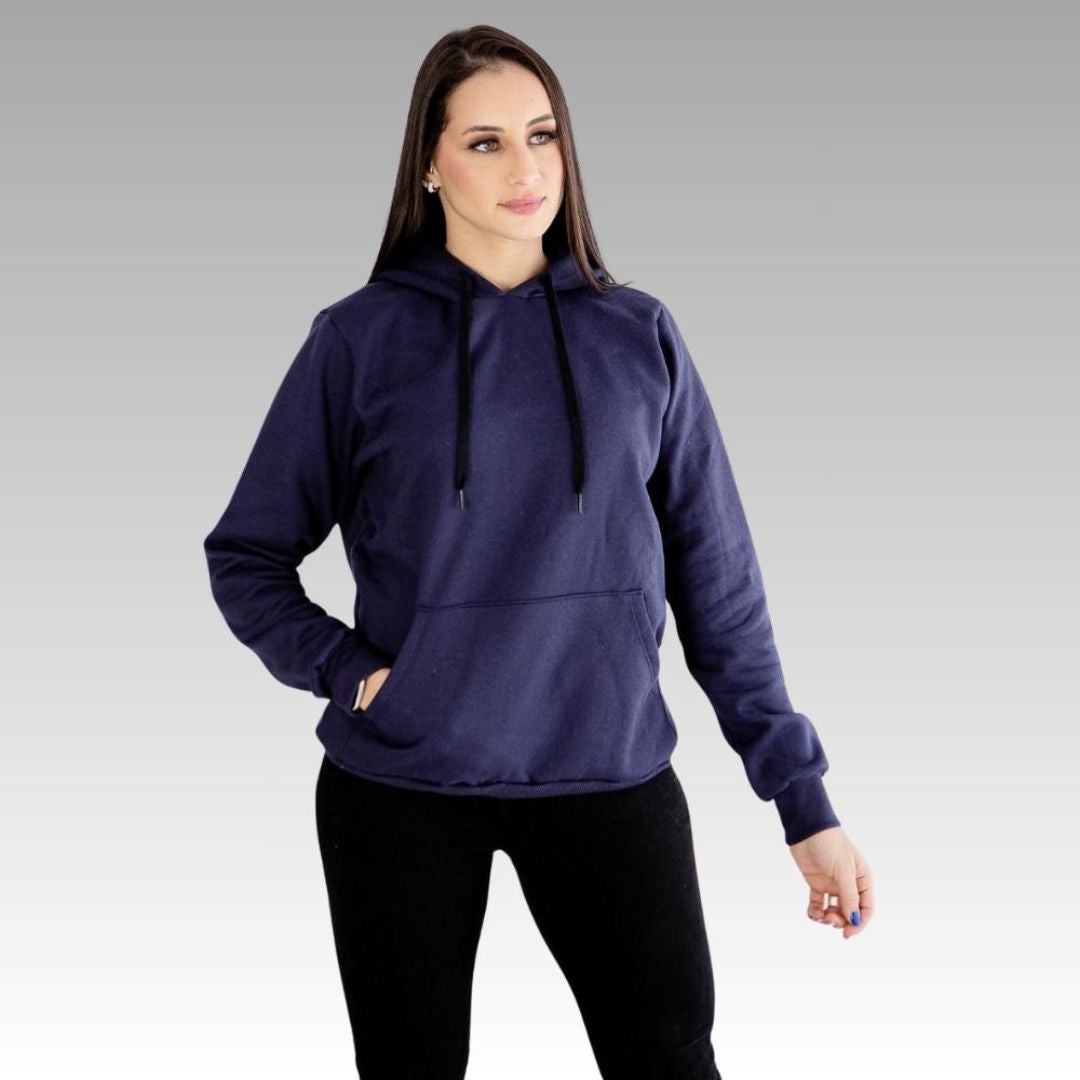 Men's and women's hoodie with kangaroo pocket and flannel lining