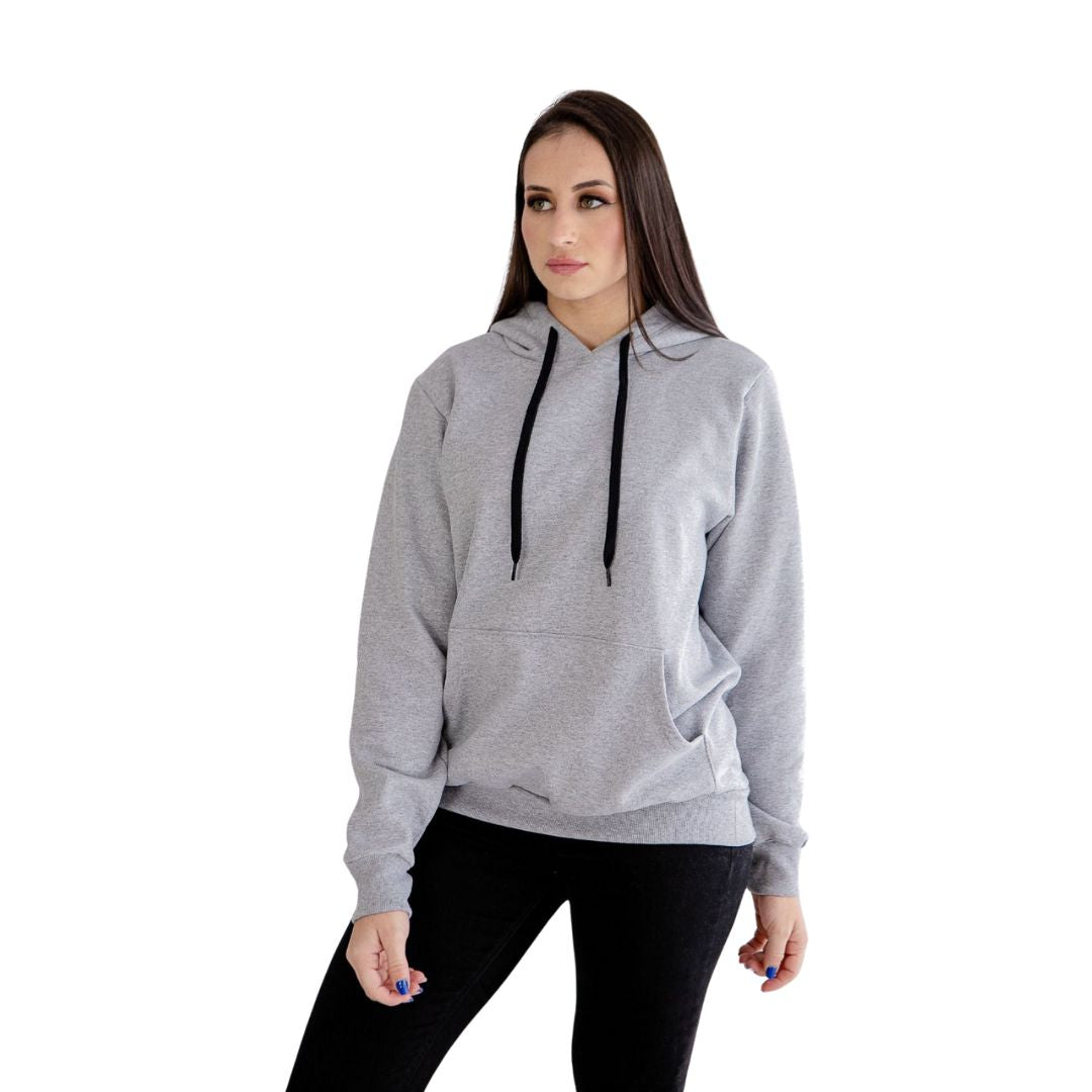 Men's and women's hoodie with kangaroo pocket and flannel lining