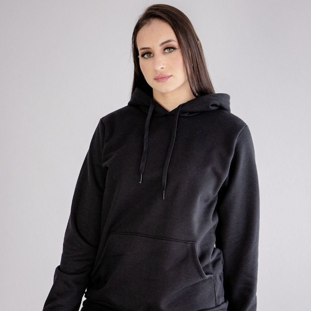 Men's and women's hoodie with kangaroo pocket and flannel lining
