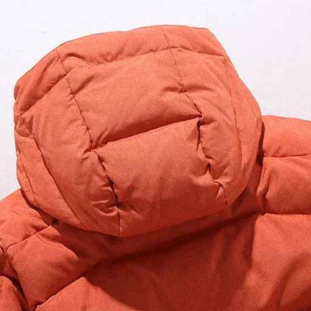 Casaco de inverno masculino com penas – Parka com capuz grosso, quente e estiloso