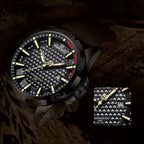Men's Sport Quartz Watch with Date and Leather Strap NF8023 | Basic Clothes Co