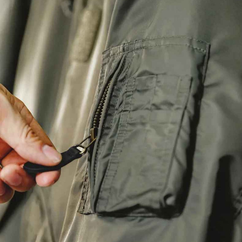 Maden CWU-45P Men’s Bomber Jacket – Windproof, Waterproof, Thickened Military Coat with Orange Lining