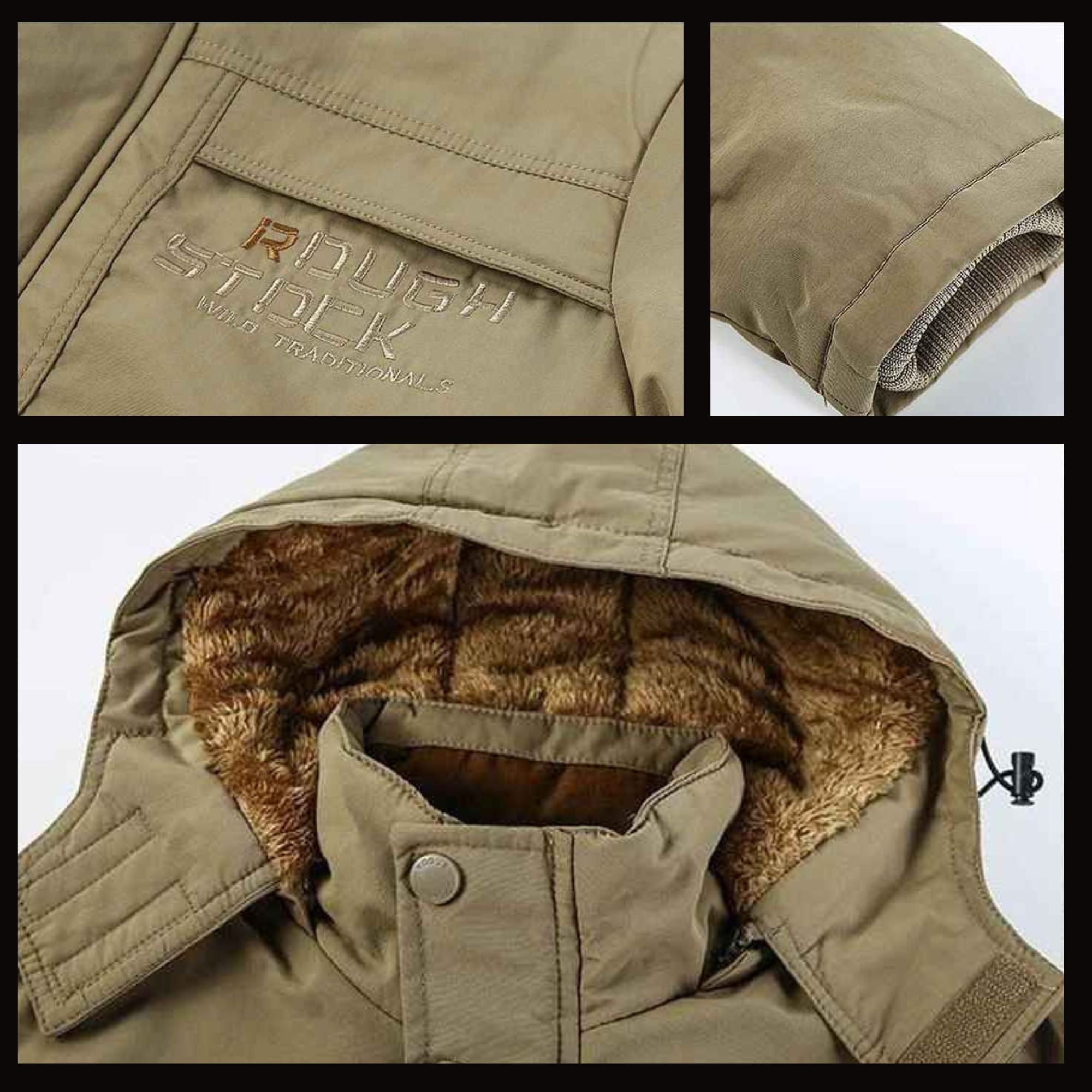Parka de inverno resistente para homens – Jaqueta militar com forro de lã, à prova de vento e vários bolsos