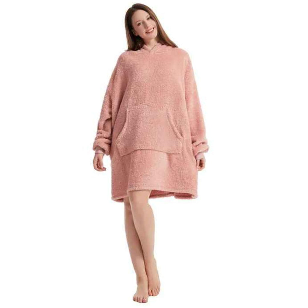 Women’s Long Sleeve Hoodie with Pockets – Double-Sided Velvet Casual Jacket