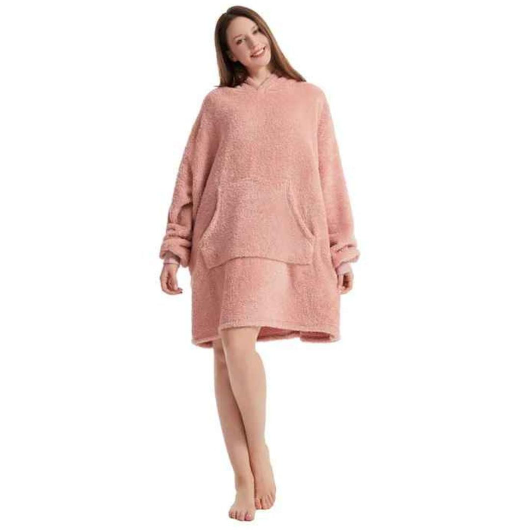 Women’s Long Sleeve Hoodie with Pockets – Double-Sided Velvet Casual Jacket