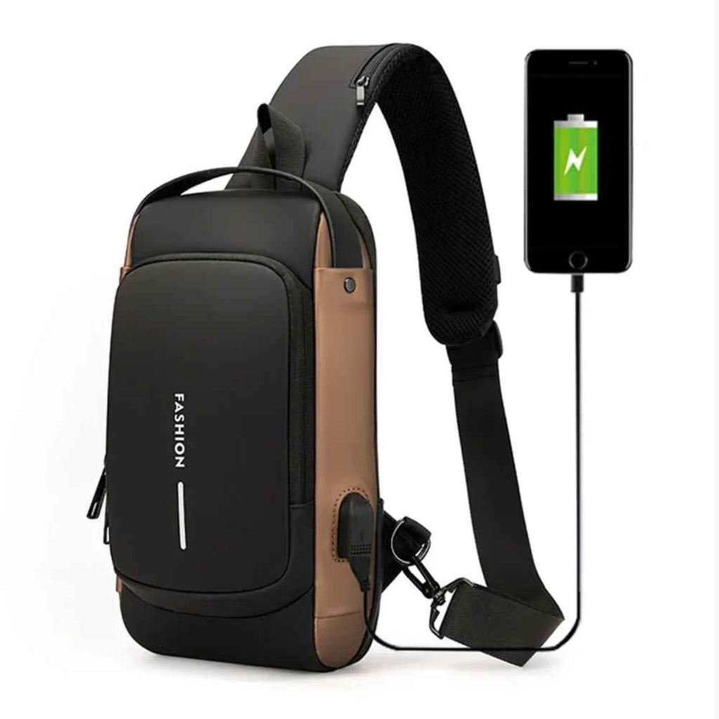 Tablet fitting perfectly into the protective sleeve of the Basic Clothes Co. Smart Crossbody Bag