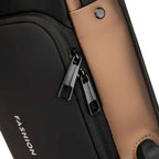 Zipper pulls securely fastened into the anti-theft combination lock on the Basic Clothes Co. crossbody bag